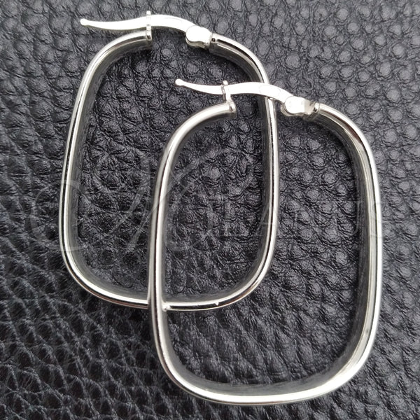 Sterling Silver Hoop Earrings — Medium Hoop Polished 02. — main product view — SKU 147240 | Plata 925 aretes de aro — Medium Hoop pulido 02. — SKU 147240