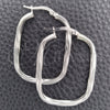 Sterling Silver Medium Hoop, Twist Design, Diamond Cutting Finish, Silver Finish, 02.389.0156.30