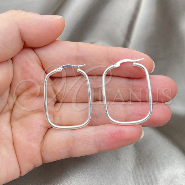 Sterling Silver Hoop Earrings — Medium Hoop Polished 02. — alternate product view — SKU 147243 | Plata 925 aretes de aro — Medium Hoop pulido 02. — SKU 147243