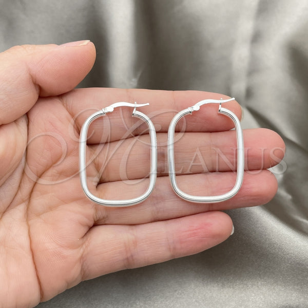 Sterling Silver Hoop Earrings — Medium Hoop Polished 02. — alternate product view — SKU 147244 | Plata 925 aretes de aro — Medium Hoop pulido 02. — SKU 147244