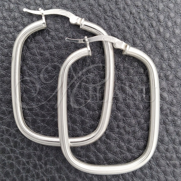 Sterling Silver Hoop Earrings — Medium Hoop Polished 02. — main product view — SKU 147244 | Plata 925 aretes de aro — Medium Hoop pulido 02. — SKU 147244