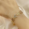Oro Laminado Fancy Bracelet, Gold Filled Style Butterfly Design, Polished, Tricolor, 03.351.0135.08 (14 MM for wholesale, additional product view 3