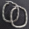 Sterling Silver Medium Hoop, Twist Design, Diamond Cutting Finish, Silver Finish, 02.389.0159.30