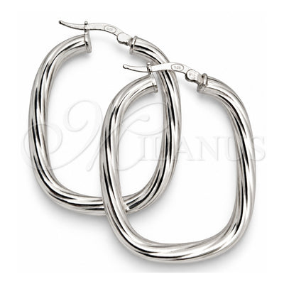 Sterling Silver Medium Hoop, Twist Design, Diamond Cutting Finish, Silver Finish, 02.389.0159.30
