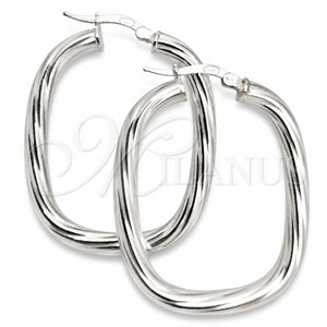 Sterling Silver Medium Hoop, Twist Design, Diamond Cutting Finish, Silver Finish, 02.389.0159.30