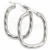 Sterling Silver Medium Hoop, Twist Design, Diamond Cutting Finish, Silver Finish, 02.389.0159.30