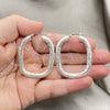Sterling Silver Medium Hoop, Diamond Cutting Finish, Silver Finish, 02.389.0160.30
