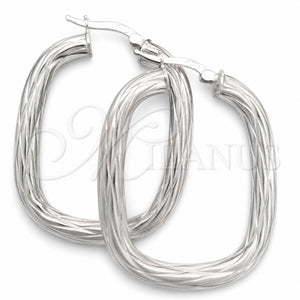 Sterling Silver Medium Hoop, Diamond Cutting Finish, Silver Finish, 02.389.0160.30