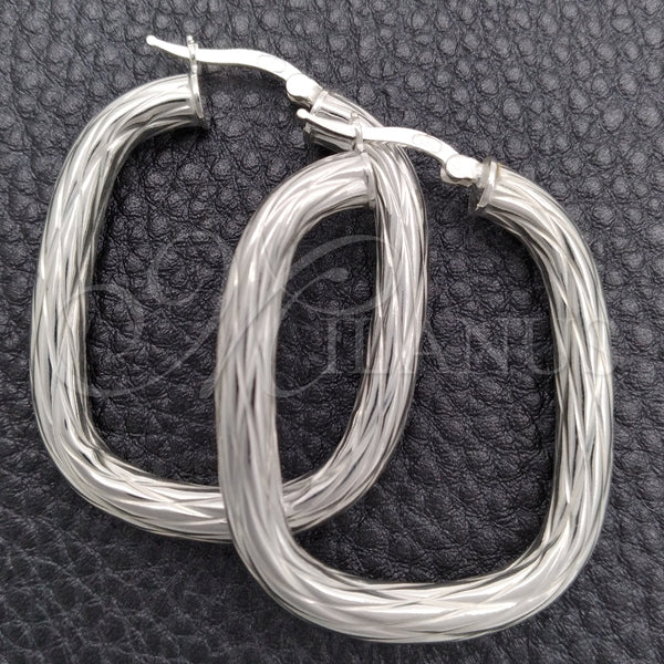 Sterling Silver Hoop Earrings — Medium Hoop Diamond Cutting 02. — main product view — SKU 147261 | Plata 925 aretes de aro — Medium Hoop Diamond Cutting 02. — SKU 147261