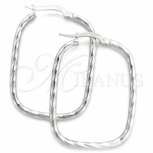 Sterling Silver Medium Hoop, Twist Design, Diamond Cutting Finish, Silver Finish, 02.389.0161.30
