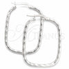 Sterling Silver Medium Hoop, Twist Design, Diamond Cutting Finish, Silver Finish, 02.389.0161.30