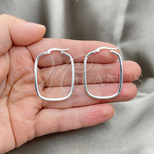 Sterling Silver Hoop Earrings — Medium Hoop Polished 02. — alternate product view — SKU 147263 | Plata 925 aretes de aro — Medium Hoop pulido 02. — SKU 147263