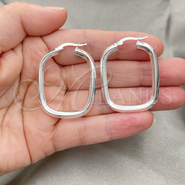 Sterling Silver Hoop Earrings — Medium Hoop Polished 02. — alternate product view — SKU 147264 | Plata 925 aretes de aro — Medium Hoop pulido 02. — SKU 147264