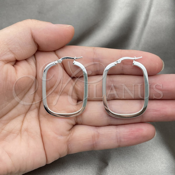 Sterling Silver Hoop Earrings — Medium Hoop Polished 02. — alternate product view — SKU 147265 | Plata 925 aretes de aro — Medium Hoop pulido 02. — SKU 147265
