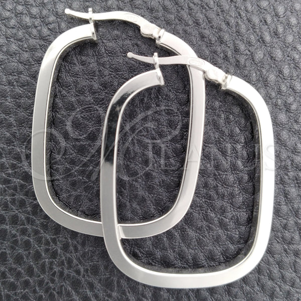 Sterling Silver Hoop Earrings — Medium Hoop Polished 02. — main product view — SKU 147265 | Plata 925 aretes de aro — Medium Hoop pulido 02. — SKU 147265