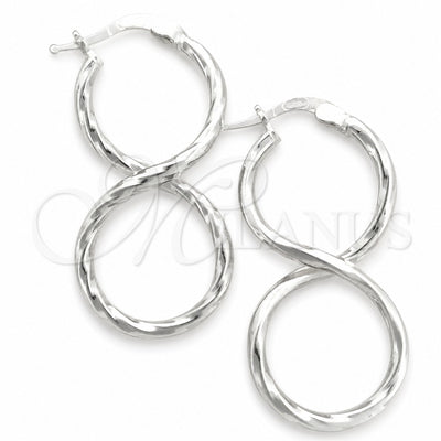 Sterling Silver Medium Hoop, Twist Design, Diamond Cutting Finish, Silver Finish, 02.389.0165.30 for wholesale, main product view