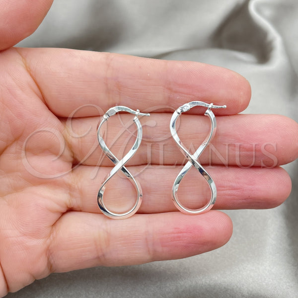 Sterling Silver Hoop Earrings — Medium Hoop Twist Design Polished 02. — alternate product view — SKU 147268 | Plata 925 aretes de aro — Medium Hoop Twist diseño pulido 02. — SKU 147268
