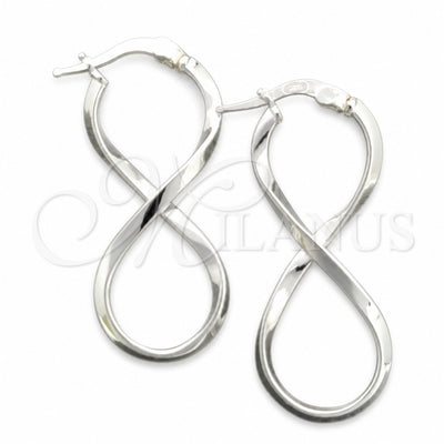 Sterling Silver Medium Hoop, Twist Design, Polished, Silver Finish, 02.389.0166.30 for wholesale, main product view