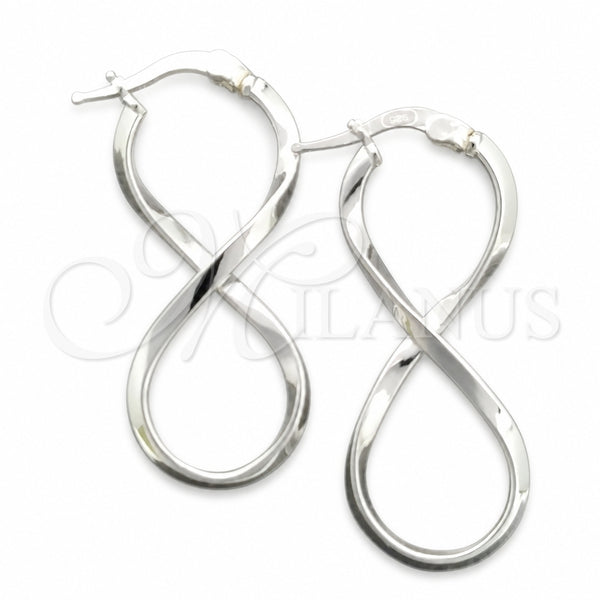 Sterling Silver Medium Hoop, Twist Design, Polished, Silver Finish, 02.389.0166.30