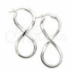 Sterling Silver Medium Hoop, Twist Design, Polished, Silver Finish, 02.389.0166.30