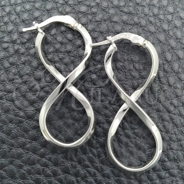 Sterling Silver Medium Hoop, Twist Design, Polished, Silver Finish, 02.389.0166.30
