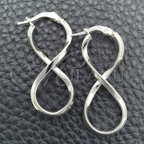 Sterling Silver Medium Hoop, Twist Design, Polished, Silver Finish, 02.389.0166.30