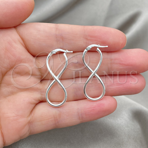 Sterling Silver Hoop Earrings — Medium Hoop Twist Design Polished 02. — alternate product view — SKU 147269 | Plata 925 aretes de aro — Medium Hoop Twist diseño pulido 02. — SKU 147269