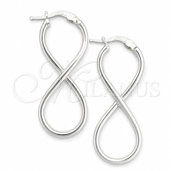 Sterling Silver Medium Hoop, Twist Design, Polished, Silver Finish, 02.389.0167.30