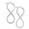 Sterling Silver Medium Hoop, Twist Design, Polished, Silver Finish, 02.389.0167.30