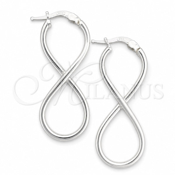 Sterling Silver Medium Hoop, Twist Design, Polished, Silver Finish, 02.389.0167.30