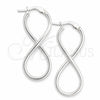 Sterling Silver Medium Hoop, Twist Design, Polished, Silver Finish, 02.389.0167.30