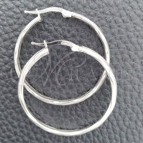 Sterling Silver Medium Hoop, Diamond Cutting Finish, Silver Finish, 02.389.0168.30