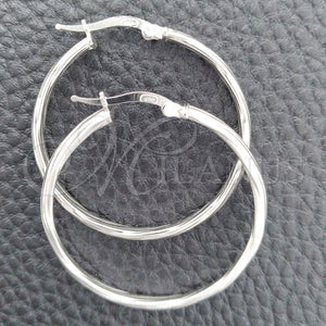 Sterling Silver Hoop Earrings — Medium Hoop Twist Design Diamond Cutting 02. — main product view — SKU 147270 | Plata 925 aretes de aro — Medium Hoop Twist diseño Diamond Cutting 02. — SKU 147270