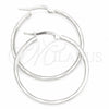 Sterling Silver Medium Hoop, Twist Design, Diamond Cutting Finish, Silver Finish, 02.389.0168.30