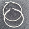 Sterling Silver Medium Hoop, Twist Design, Diamond Cutting Finish, Silver Finish, 02.389.0168.30