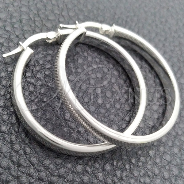 Sterling Silver Hoop Earrings — Medium Hoop Diamond Cutting 02. — main product view — SKU 147271 | Plata 925 aretes de aro — Medium Hoop Diamond Cutting 02. — SKU 147271