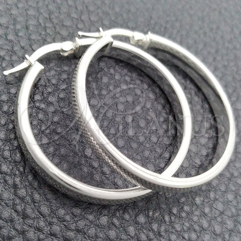 Sterling Silver Medium Hoop, Diamond Cutting Finish, Silver Finish, 02.389.0169.30