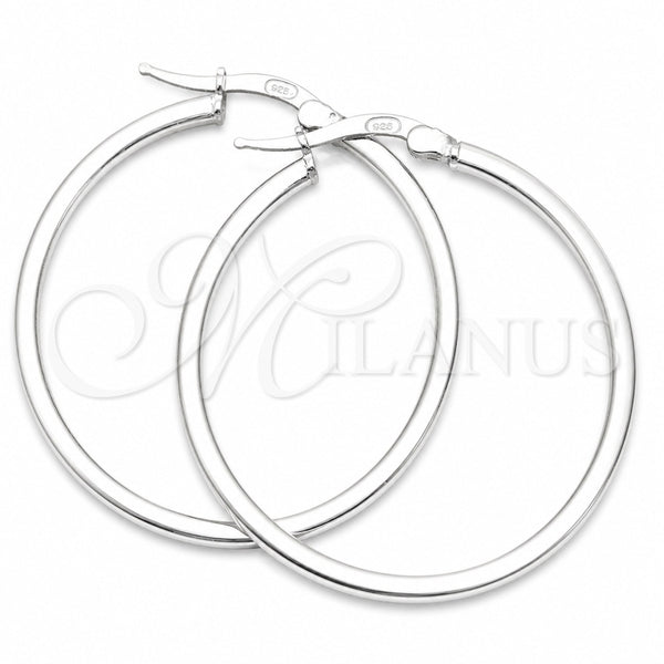 Sterling Silver Medium Hoop, Polished, Silver Finish, 02.389.0170.30