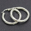 Sterling Silver Medium Hoop, Twist Design, Diamond Cutting Finish, Silver Finish, 02.389.0172.30