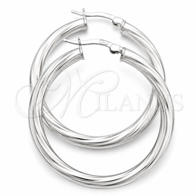 Sterling Silver Medium Hoop, Twist Design, Diamond Cutting Finish, Silver Finish, 02.389.0173.30 for wholesale, main product view