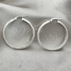 Sterling Silver Medium Hoop, Twist Design, Diamond Cutting Finish, Silver Finish, 02.389.0174.30