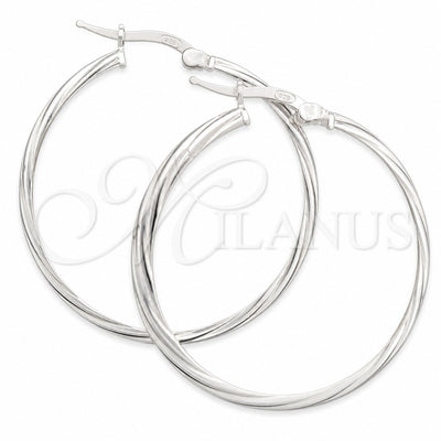 Sterling Silver Medium Hoop, Twist Design, Diamond Cutting Finish, Silver Finish, 02.389.0174.30 for wholesale, main product view