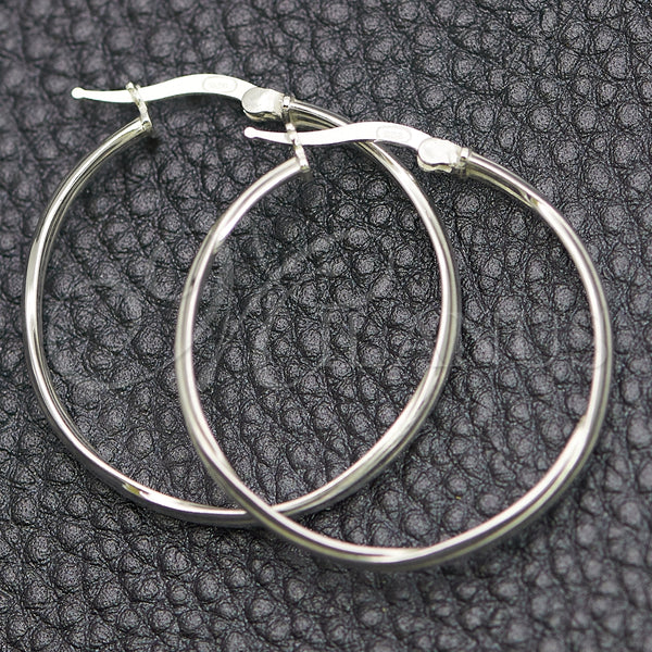 Sterling Silver Hoop Earrings — Medium Hoop Twist Design Diamond Cutting 02. — main product view — SKU 147277 | Plata 925 aretes de aro — Medium Hoop Twist diseño Diamond Cutting 02. — SKU 147277