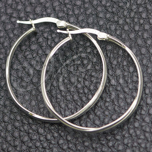 Sterling Silver Hoop Earrings — Medium Hoop Twist Design Diamond Cutting 02. — main product view — SKU 147277 | Plata 925 aretes de aro — Medium Hoop Twist diseño Diamond Cutting 02. — SKU 147277