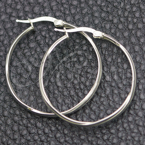 Sterling Silver Medium Hoop, Twist Design, Diamond Cutting Finish, Silver Finish, 02.389.0175.30