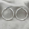 Sterling Silver Medium Hoop, Twist Design, Diamond Cutting Finish, Silver Finish, 02.389.0178.30