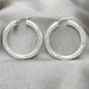 Sterling Silver Medium Hoop, Twist Design, Diamond Cutting Finish, Silver Finish, 02.389.0179.30