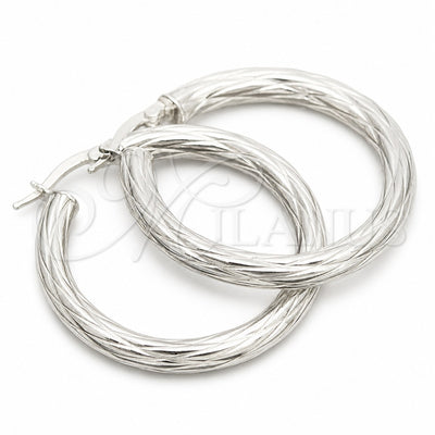 Sterling Silver Medium Hoop, Twist Design, Diamond Cutting Finish, Silver Finish, 02.389.0179.30 for wholesale, main product view