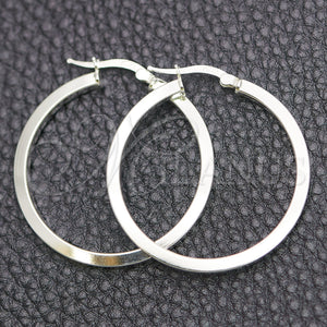 Sterling Silver Hoop Earrings — Medium Hoop Polished 02. — main product view — SKU 147283 | Plata 925 aretes de aro — Medium Hoop pulido 02. — SKU 147283