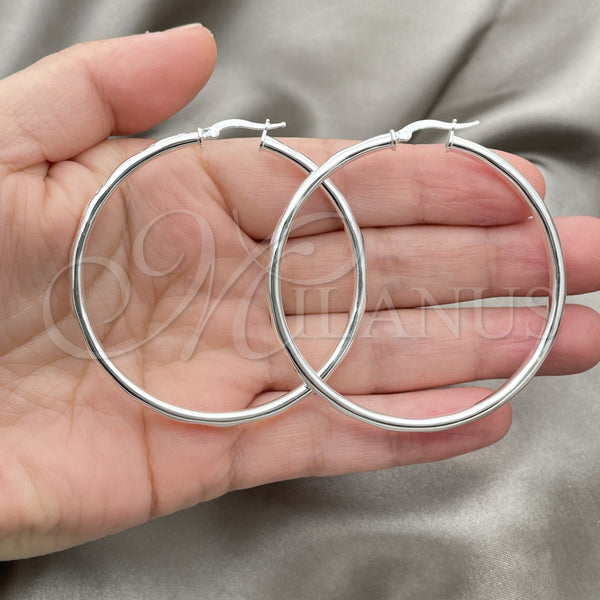 Sterling Silver Hoop Earrings — Large Hoop Diamond Cutting 02. — alternate product view — SKU 147284 | Plata 925 aretes de aro — Large Hoop Diamond Cutting 02. — SKU 147284